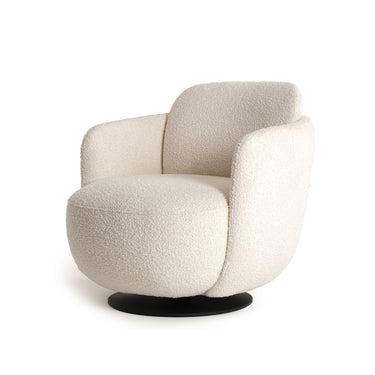 Kubeb Speckled Metal Swivel Armchair - Beige
