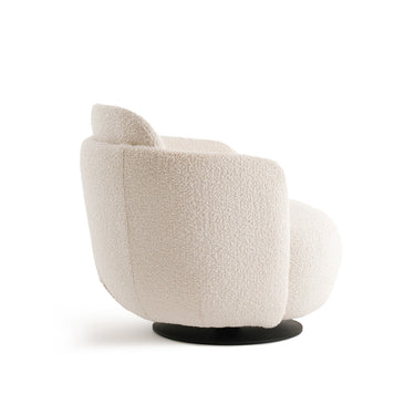 Kubeb Speckled Metal Swivel Armchair - Beige