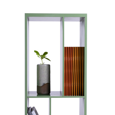 Cabin Revolving Green Interior Lacquer Bookshelf