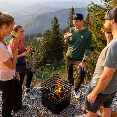 Cube Fire Pit and Barbecue Set