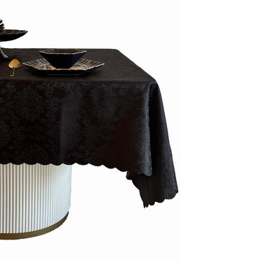 Black Carefree Fabric Rectangular Tablecloth