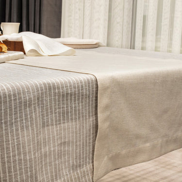 Suolo Earth Color Striped Linen Tablecloth