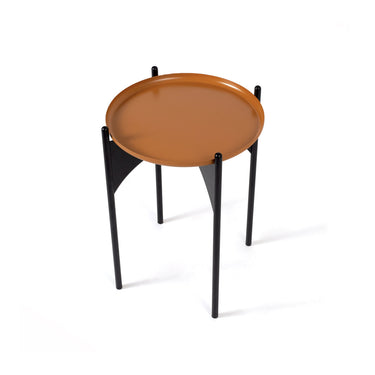 Arch Black Orange Metal Side Table