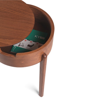 Chef Open Walnut Wooden Side Table