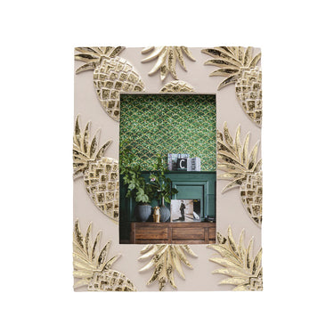 Pineapple Patterned Gold Frame