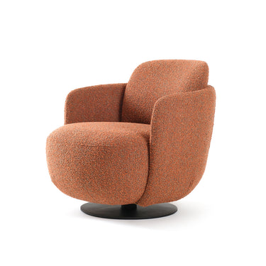 Kubeb Speckled Metal Swivel Armchair - Orange