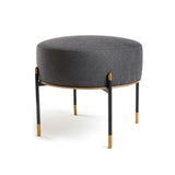 Black Gold Metal Legged Ottoman Pouf