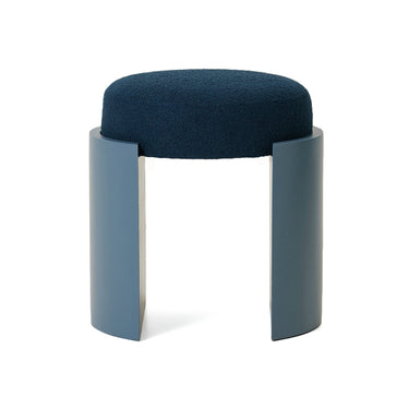 Moon Navy Blue Wooden Ottoman
