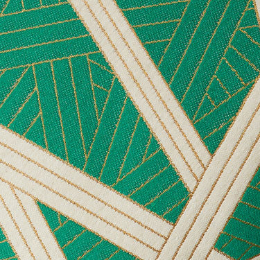 Nastri Green Cream Patterned Pillow