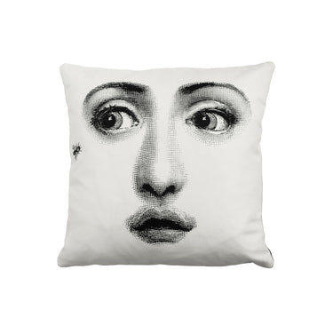 Black & White Face Patterned Decorative Pillow