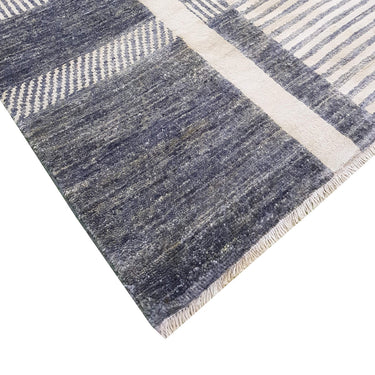 Lines Wool and Silk Hand-Woven Carpet