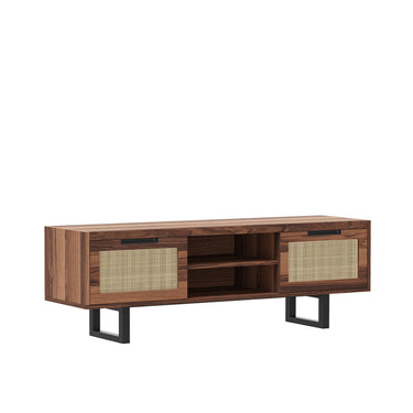 Essential Striped Linen Oil Walnut TV Unit
