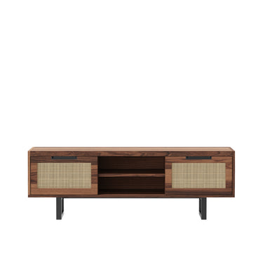 Essential Striped Linen Oil Walnut TV Unit