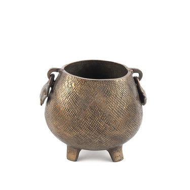 Antique Fish Handled Metal Vase